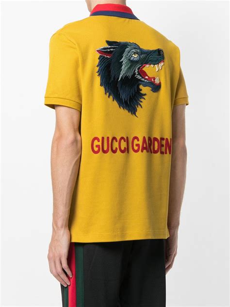 gucci garden wolf polo|gucci polo shirts for men.